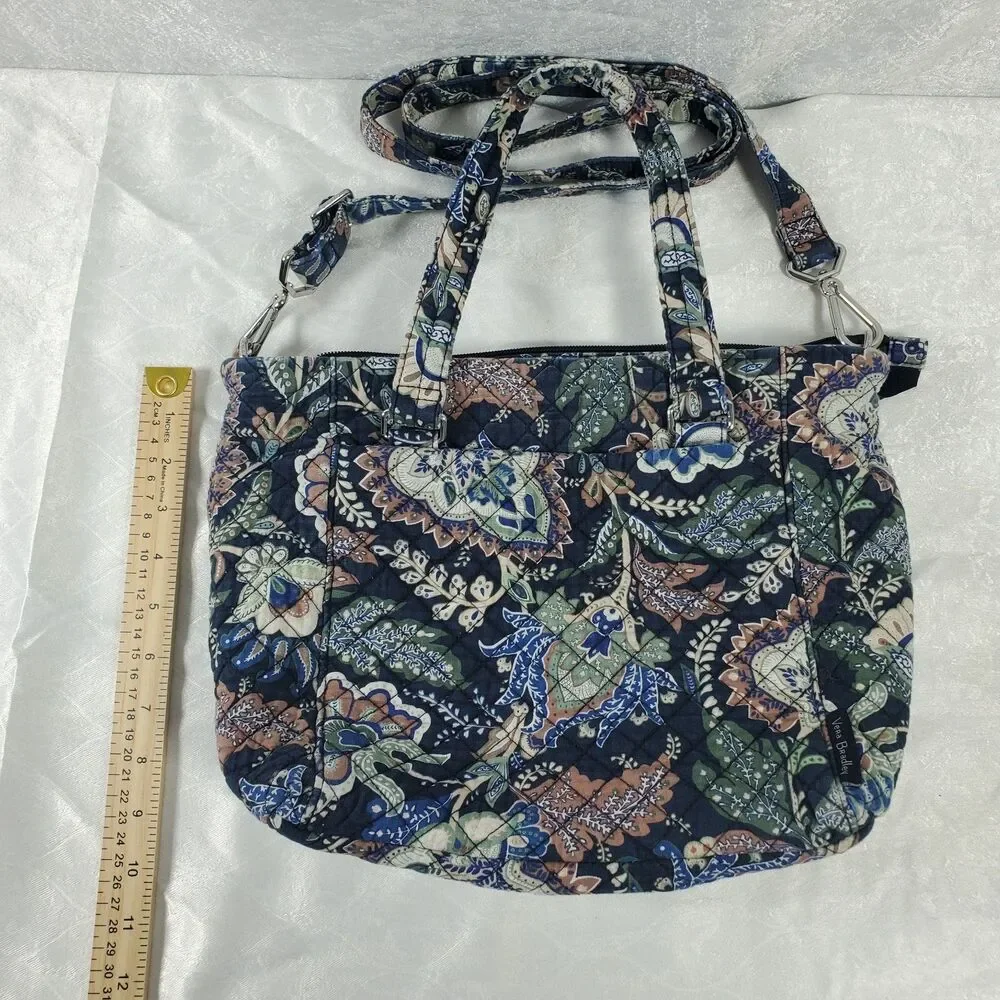 Vera Bradley Glenna Satchel Crossbody Bag Java Navy Camo Retired Pattern